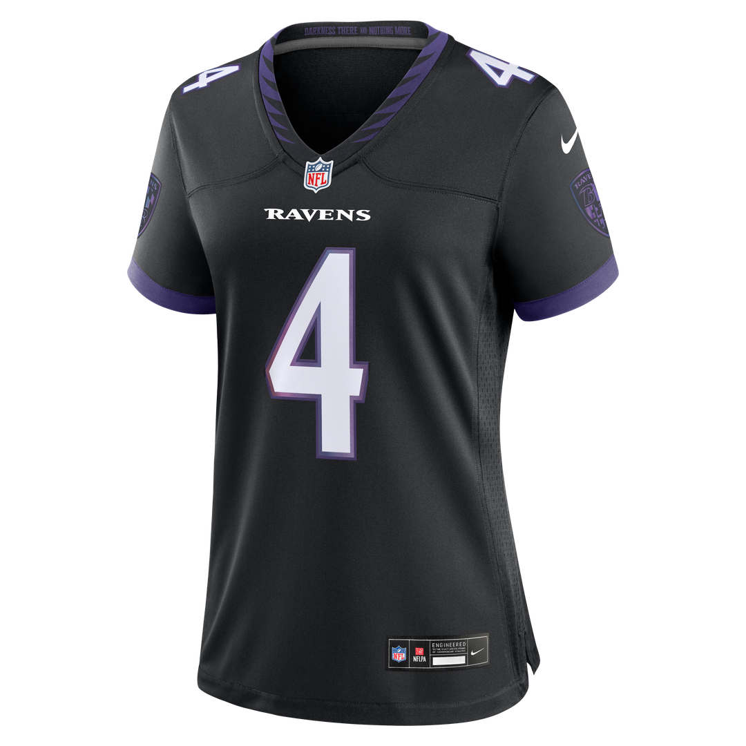 Zay Flowers Baltimore Ravens Nike Women's Alternate Game Jersey - Black Official NFL Team Apparel Football Fan Gear