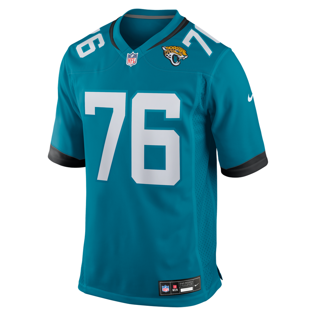 Ezra Cleveland Jacksonville Jaguars Nike Game Jersey - Teal Official NFL Team Apparel Football Fan Gear