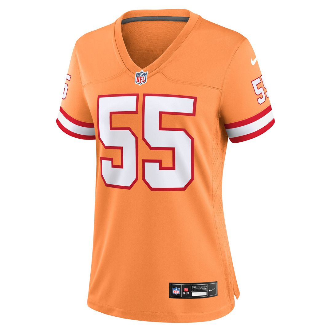 Derrick Brooks Tampa Bay Buccaneers Nike Women's Throwback Game Jersey - Orange Official NFL Team Apparel Football Fan Gear
