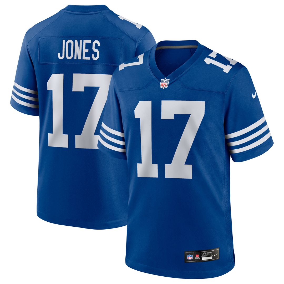Daniel Jones Indianapolis Colts Nike Alternate 2 Indiana Nights Game Jersey - Heather Royal Official NFL Team Apparel Football Fan Gear