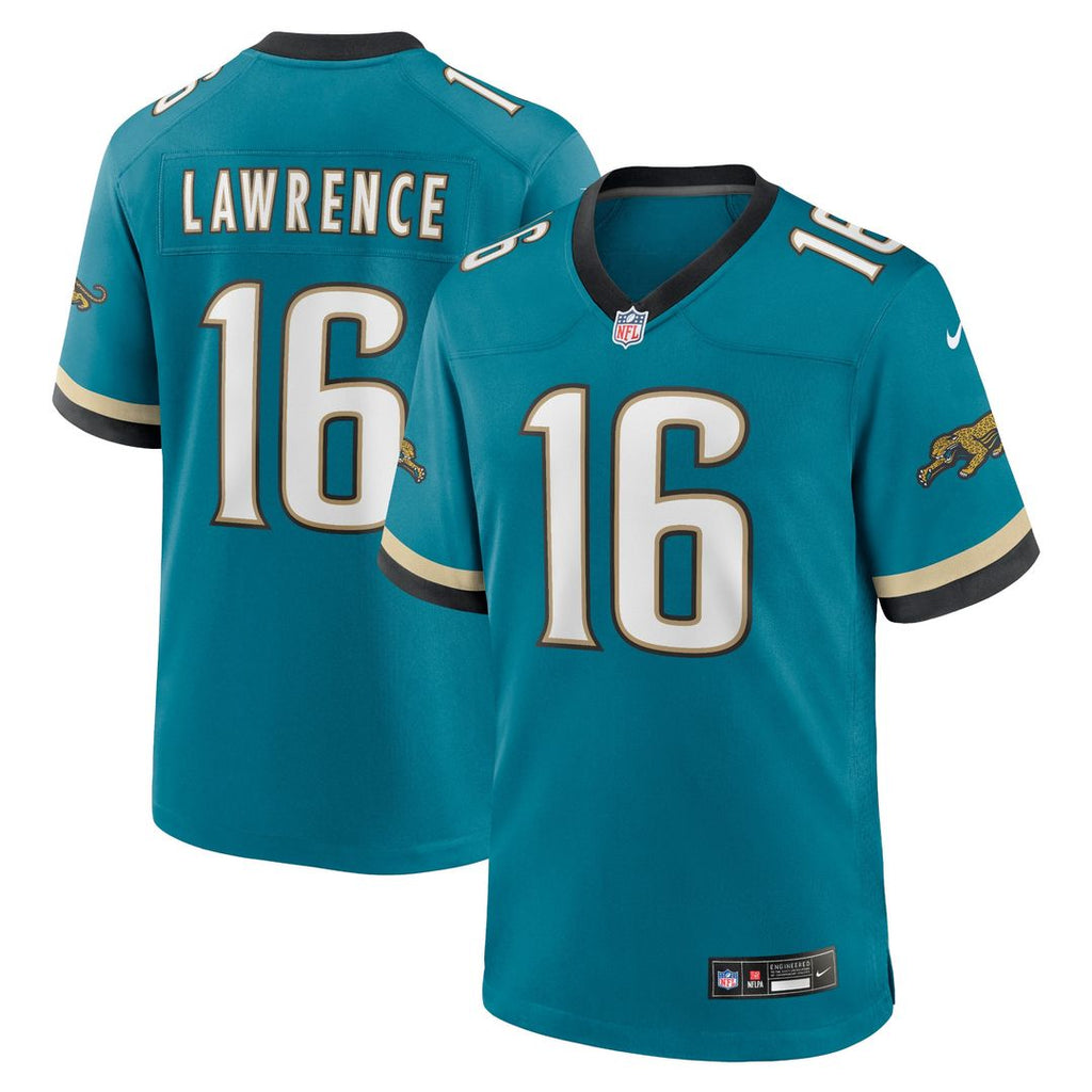 Trevor Lawrence Jacksonville Jaguars Nike Prowler Throwback Player Game Jersey - Teal Official NFL Team Apparel Football Fan Gear