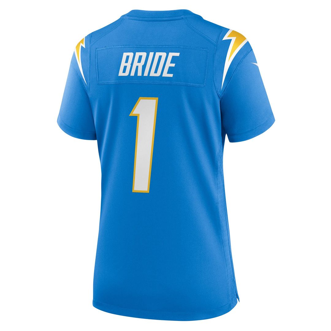 Number 1 Bride Los Angeles Chargers Nike Women's Game Jersey - Powder Blue Official NFL Team Apparel Football Fan Gear