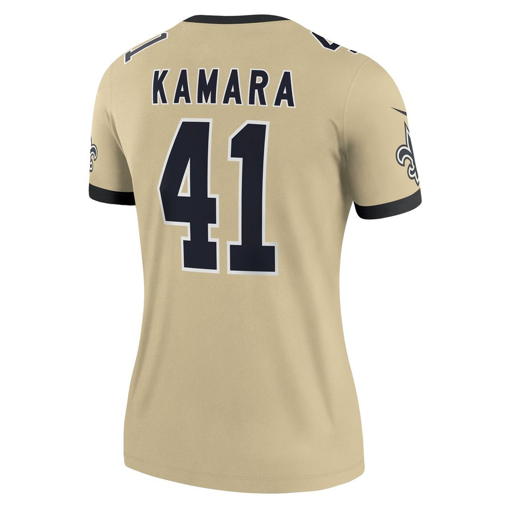 Alvin Kamara New Orleans Saints Nike Women's Gameday Golds Alternate Legend Player Performance Top - Gold NFL Fan Gear Popular Style