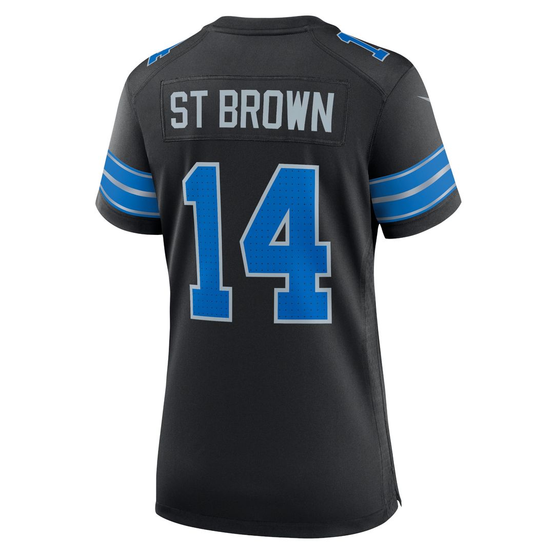 Amon-Ra St. Brown Detroit Lions Nike Women's 2nd Alternate Game Jersey - Black Official NFL Team Apparel Football Fan Gear