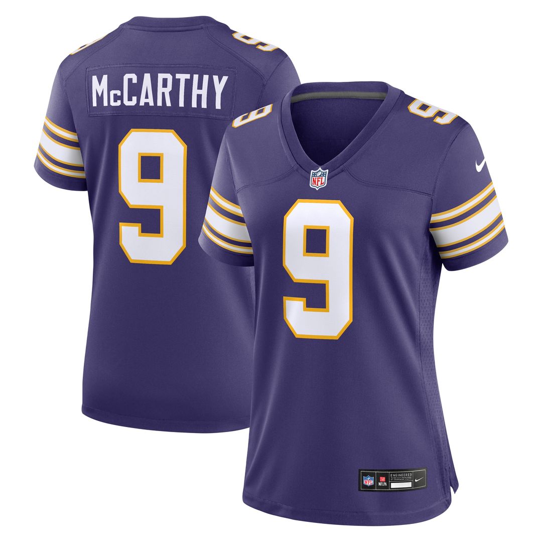 J.J. McCarthy Minnesota Vikings Nike Women's 2nd Alternate Player Game Jersey - Purple Official NFL Team Apparel Football Fan Gear