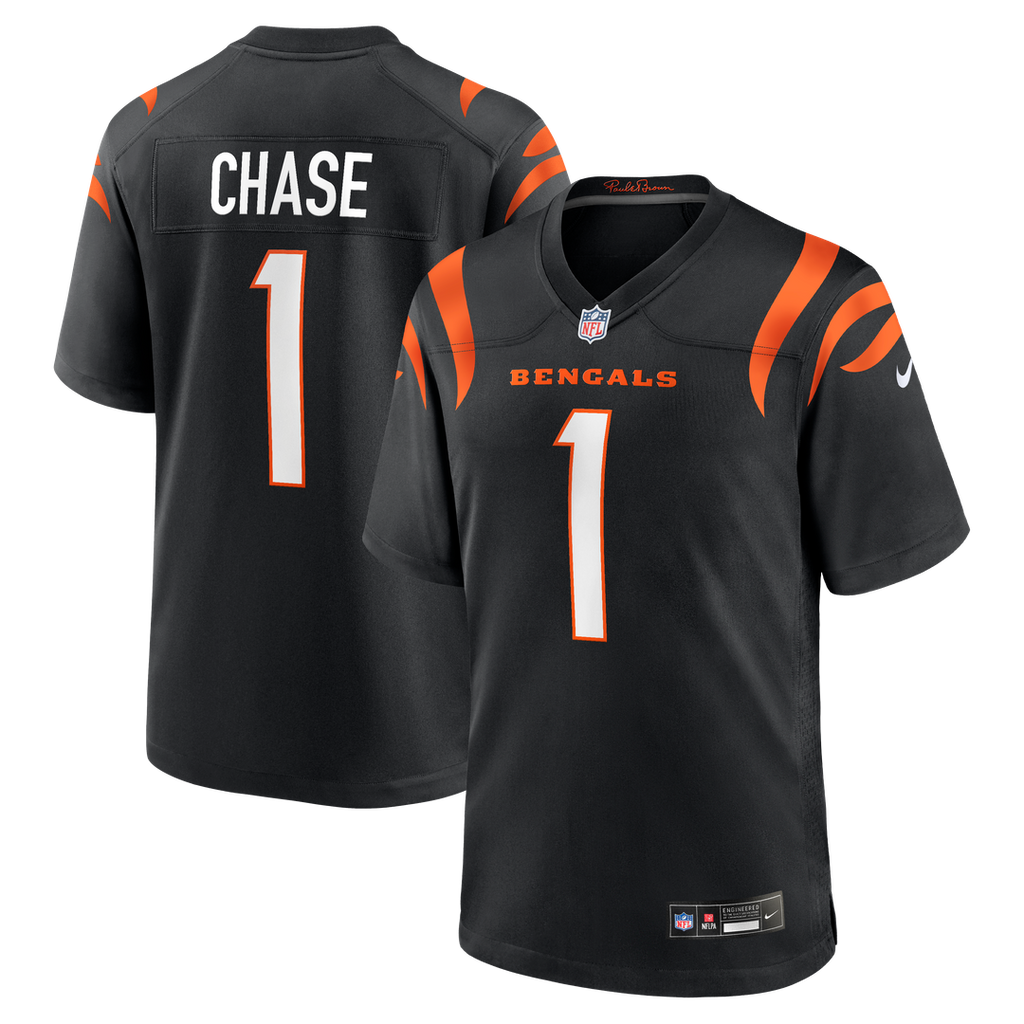 Ja'Marr Chase Cincinnati Bengals Nike Game Jersey - Black Official NFL Team Apparel Football Fan Gear