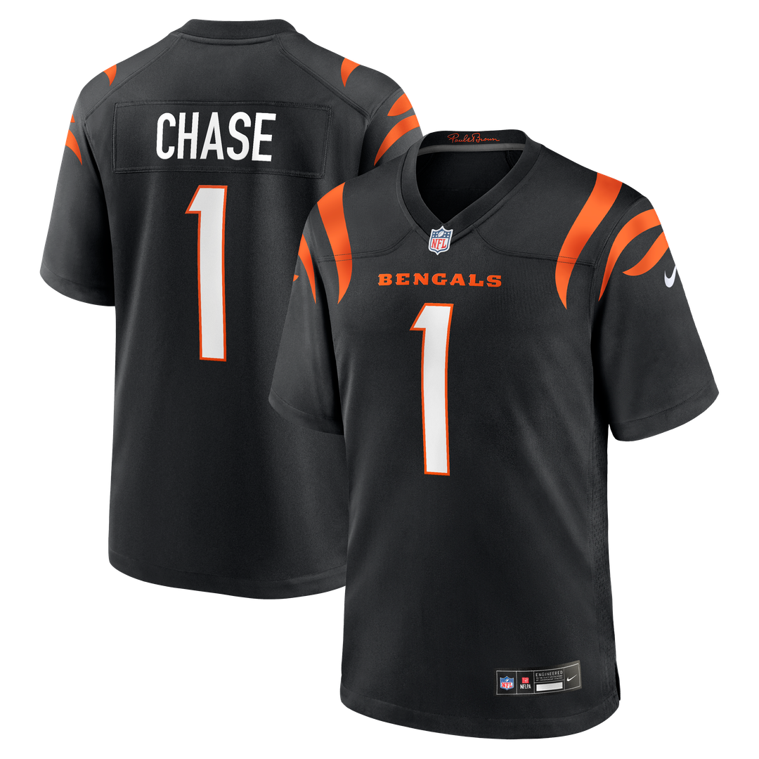 Ja'Marr Chase Cincinnati Bengals Nike Game Jersey - Black Official NFL Team Apparel Football Fan Gear