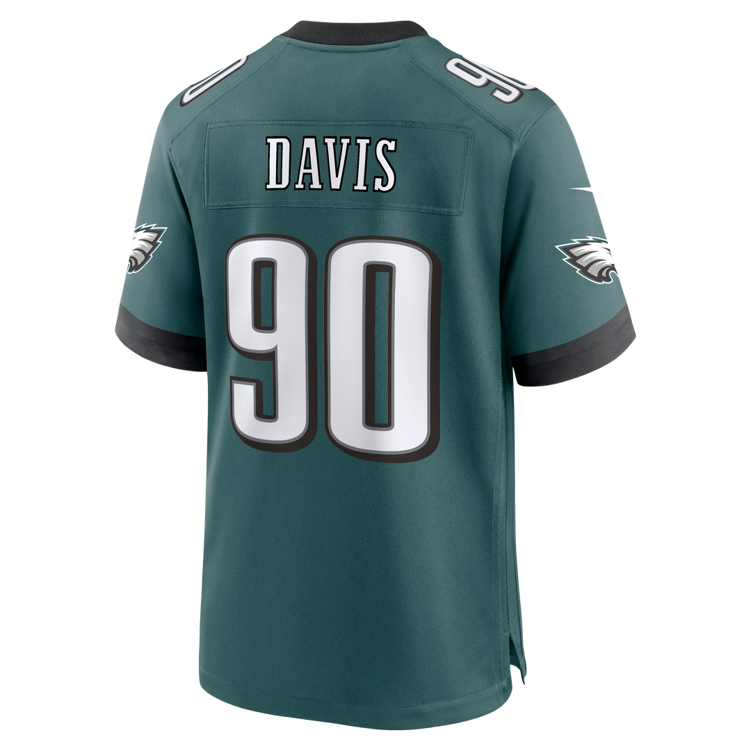 Jordan Davis Philadelphia Eagles Nike Team Game Jersey - Midnight Green Official NFL Team Apparel Football Fan Gear