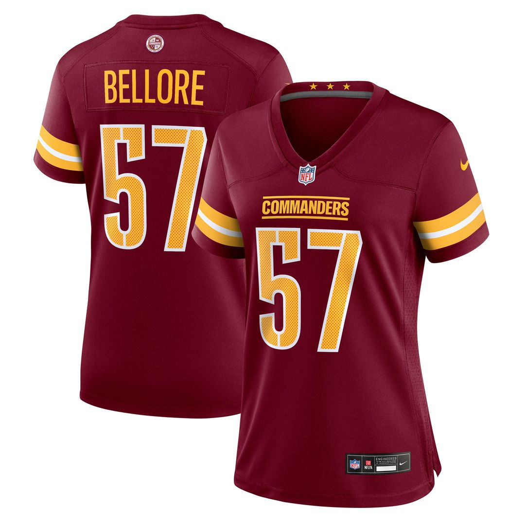 Nick Bellore Washington Commanders Nike Women's Team Game Jersey - Burgundy Official NFL Team Apparel Football Fan Gear