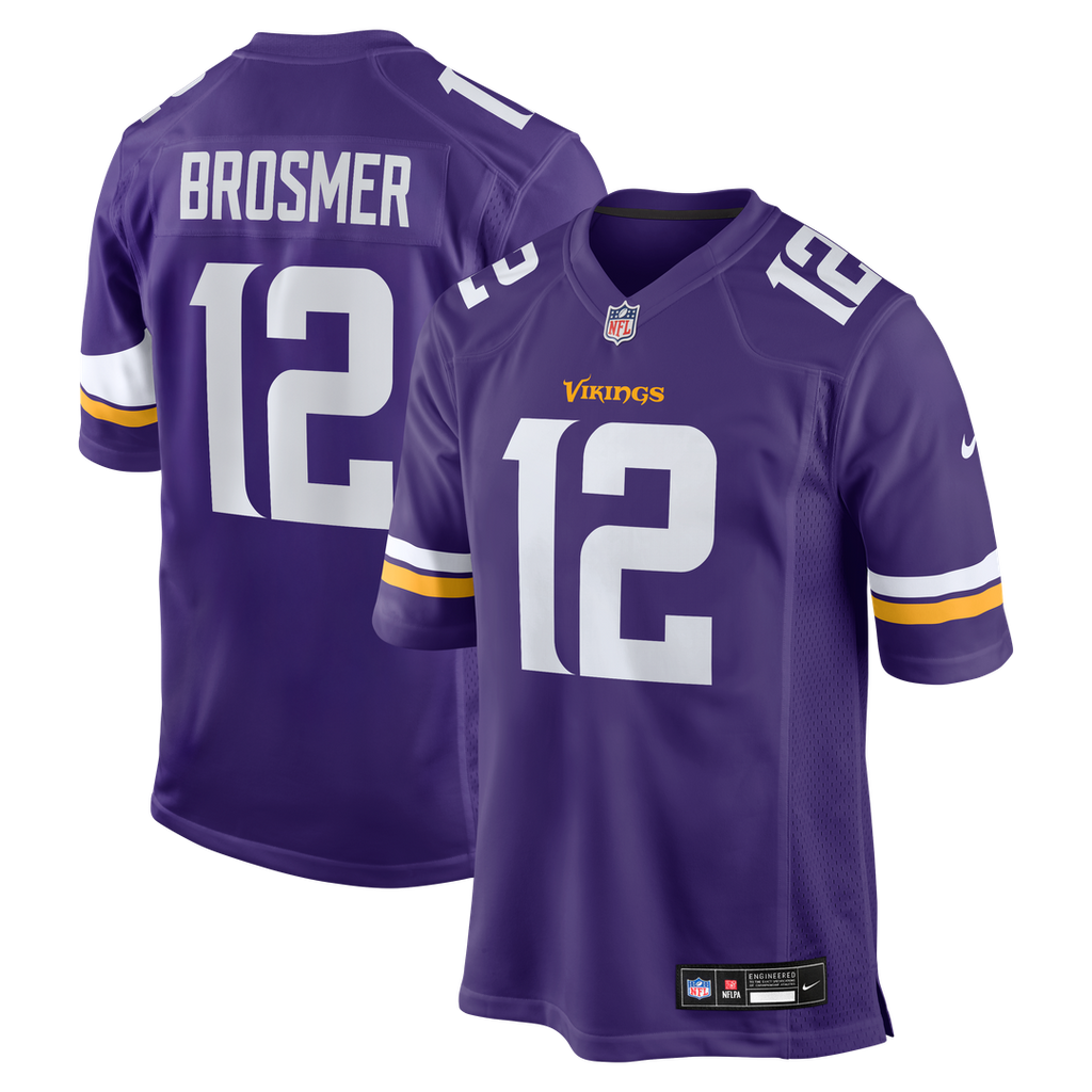 Max Brosmer Minnesota Vikings Nike Team Game Jersey - Purple Official NFL Team Apparel Football Fan Gear