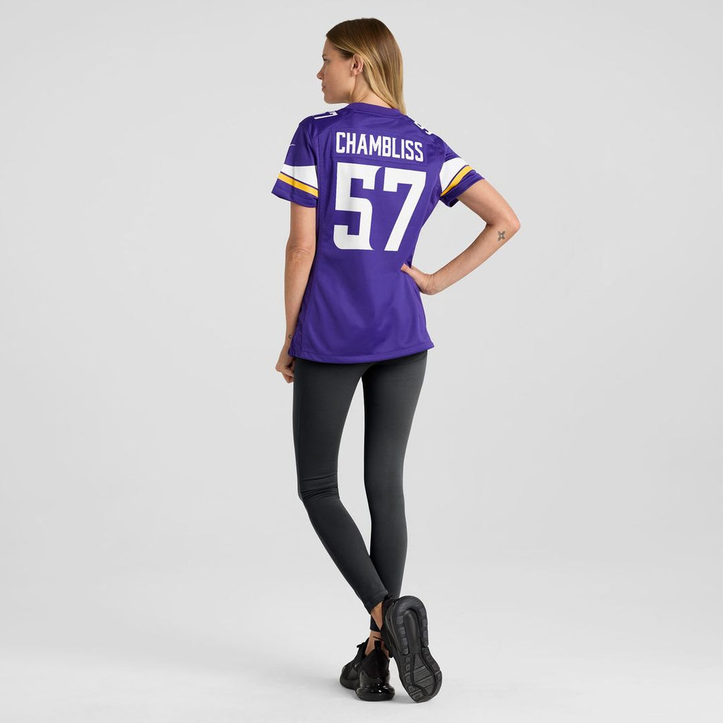 Chaz Chambliss Minnesota Vikings Nike Women's Team Game Jersey - Purple Official NFL Team Apparel Football Fan Gear