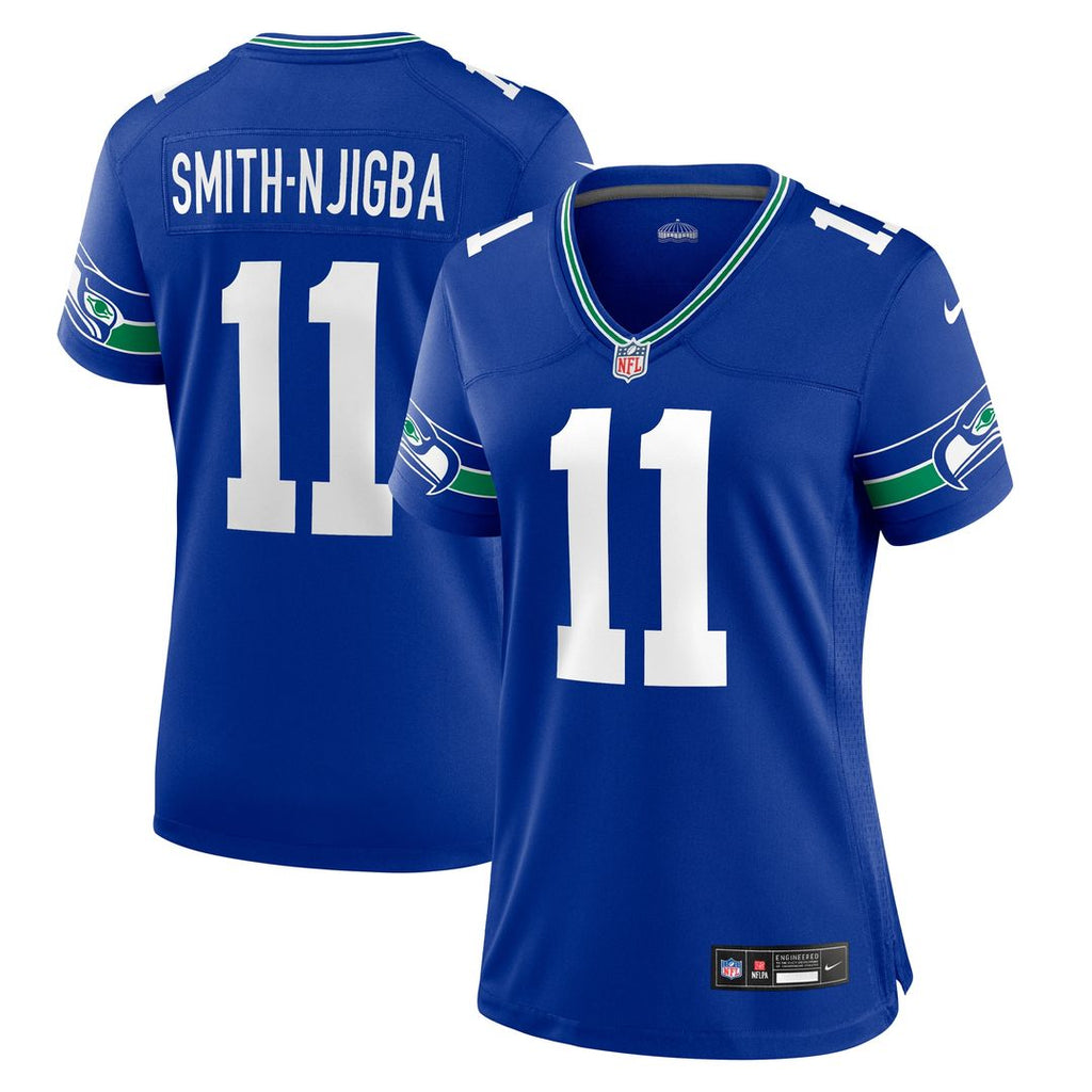 Jaxon Smith-Njigba Seattle Seahawks Nike Women's Throwback Player Game Jersey - Royal Official NFL Team Apparel Football Fan Gear