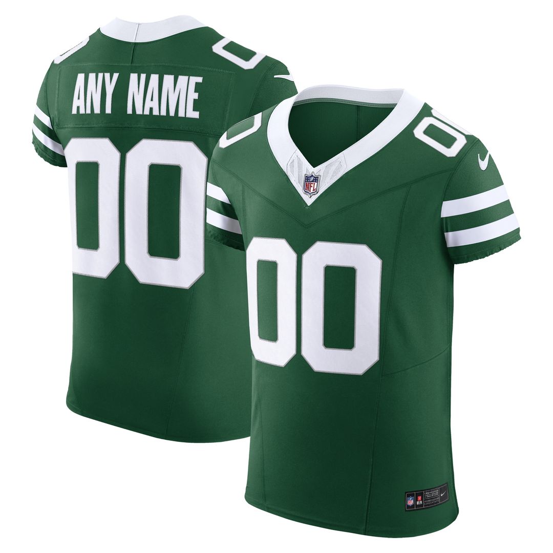 New York Jets Nike Vapor F.U.S.E. Elite Custom Jersey - Legacy Green Official NFL Team Apparel Football Fan Gear