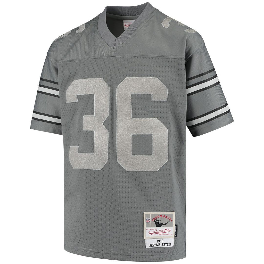Jerome Bettis Pittsburgh Steelers Mitchell & Ness Youth 1996 Retired Player Metal Replica Jersey - Charcoal Official NFL Team Apparel Football Fan Gea