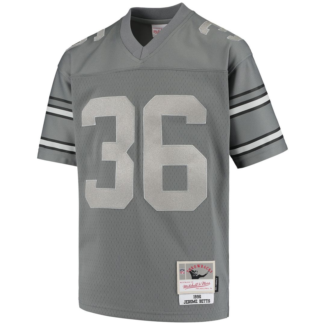 Jerome Bettis Pittsburgh Steelers Mitchell & Ness Youth 1996 Retired Player Metal Replica Jersey - Charcoal Official NFL Team Apparel Football Fan Gea