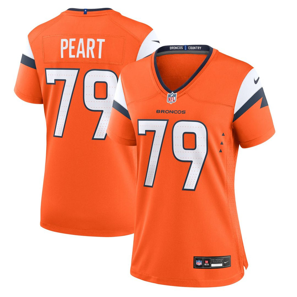 Matt Peart Denver Broncos Nike Women's Team Game Jersey - Orange Official NFL Team Apparel Football Fan Gear