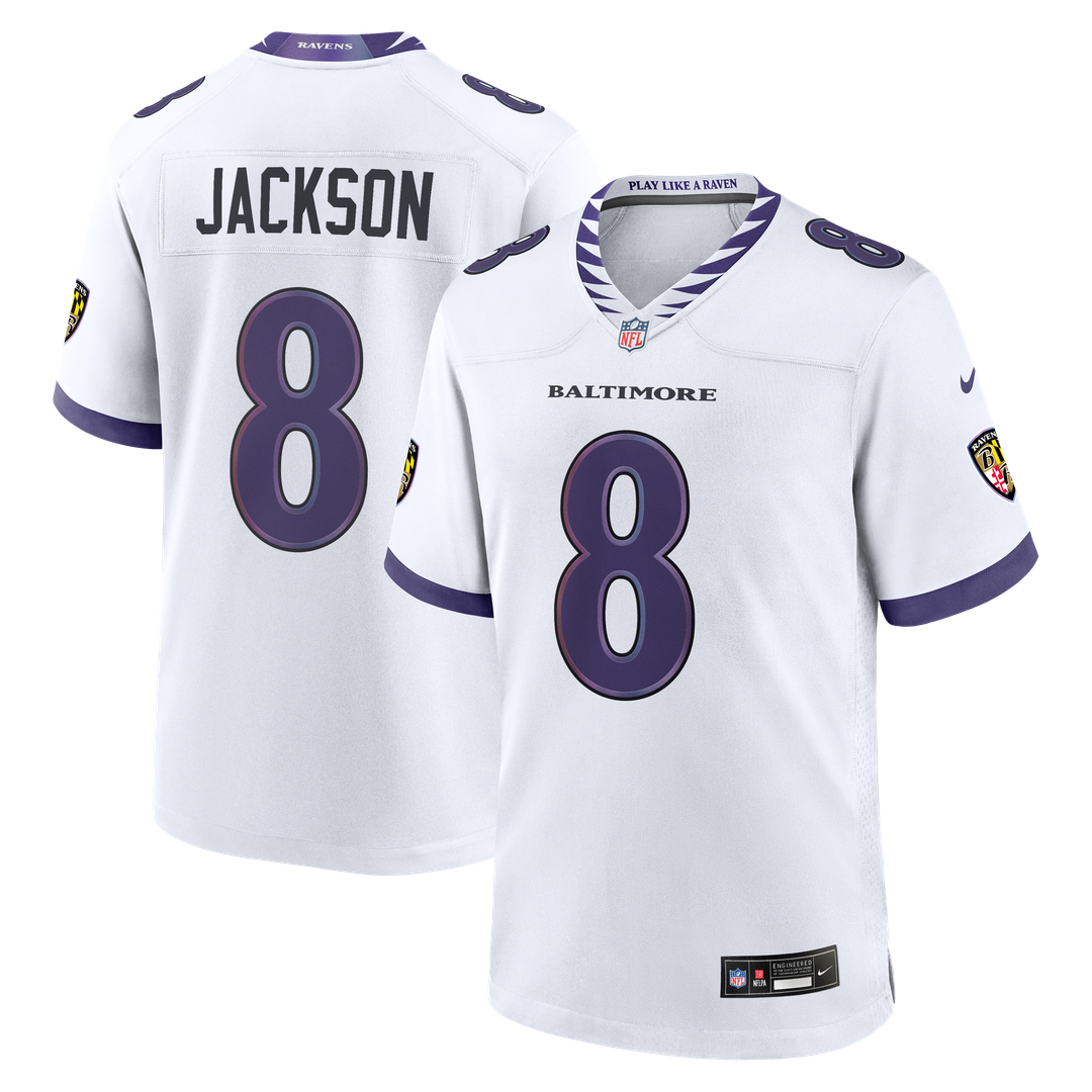Lamar Jackson Baltimore Ravens Nike Game Jersey - White Official NFL Team Apparel Football Fan Gear