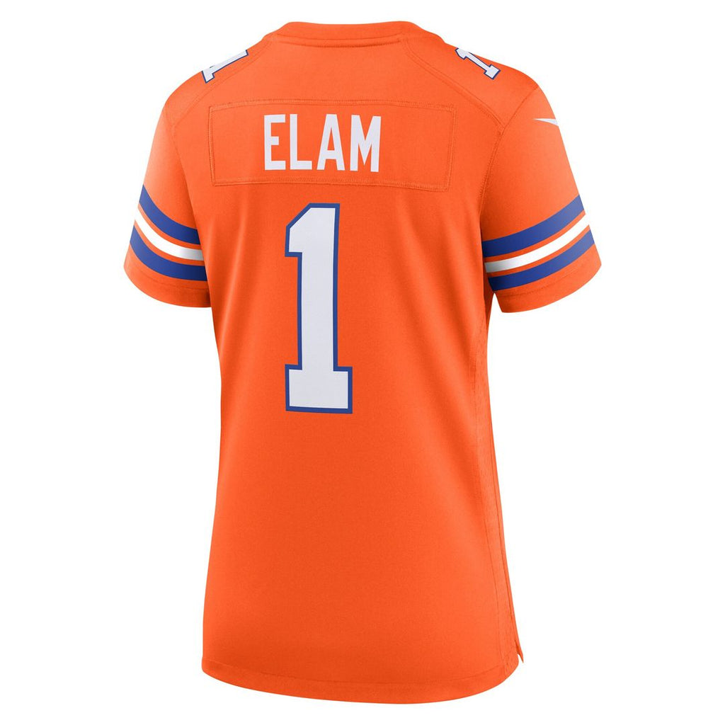 Jason Elam Denver Broncos Nike Women's Mile High Collection 1977 Throwback Retired Player Game Jersey - Orange Official NFL Team Apparel Football Fan
