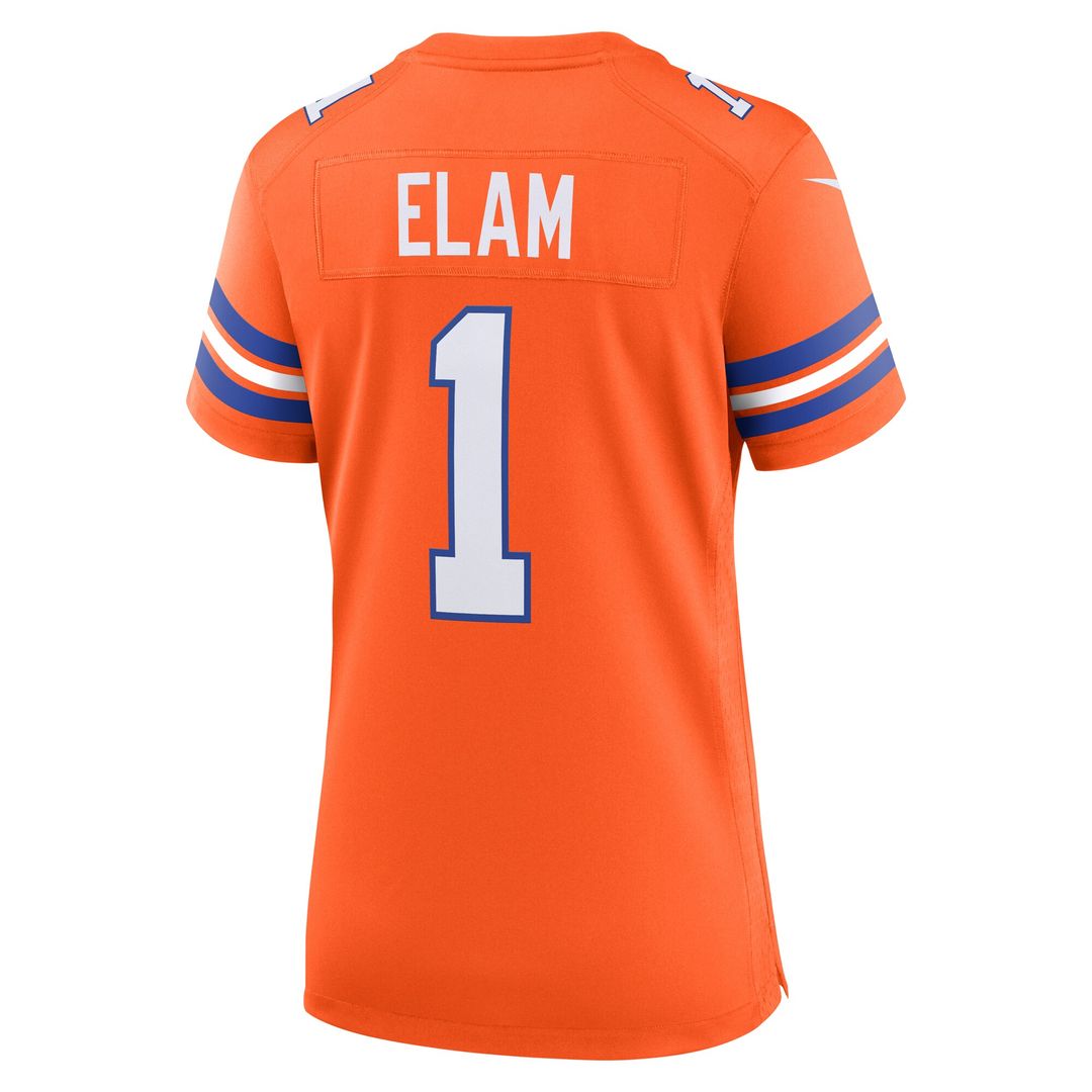 Jason Elam Denver Broncos Nike Women's Mile High Collection 1977 Throwback Retired Player Game Jersey - Orange Official NFL Team Apparel Football Fan