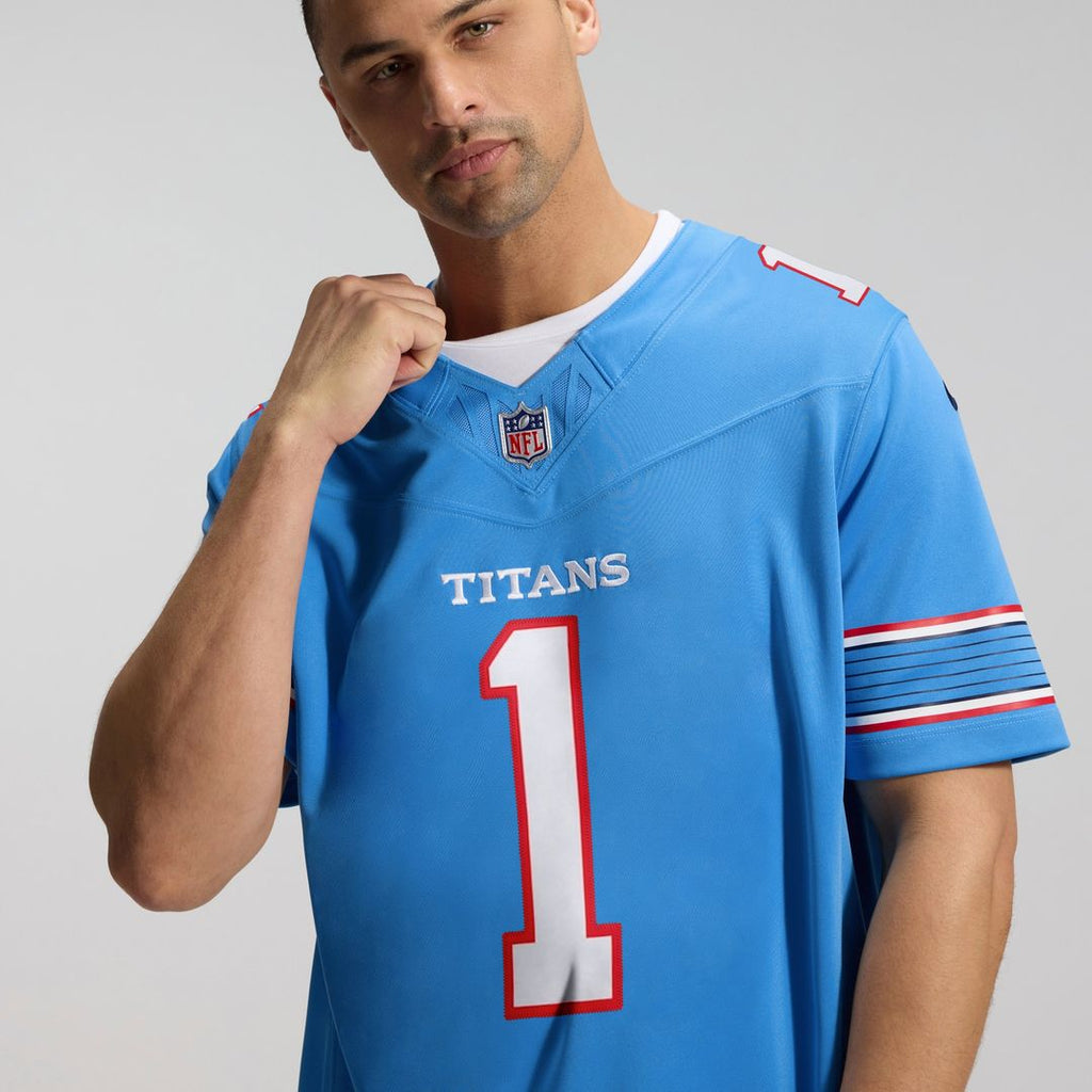 Cameron Ward Tennessee Titans Nike Vapor F.U.S.E. Stitched Limited Jersey - Light Blue Official NFL Team Apparel Football Fan Gear