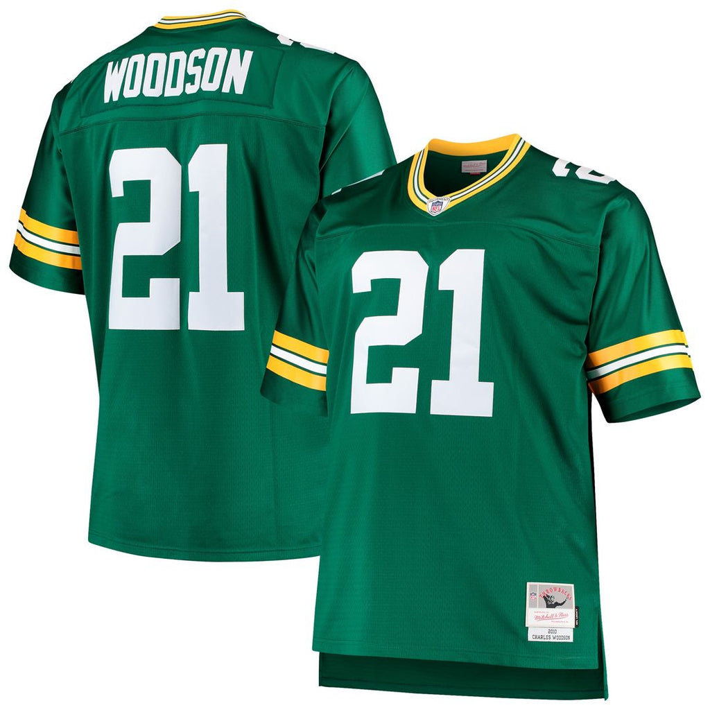 Charles Woodson Green Bay Packers Mitchell & Ness Big & Tall 2010 Retired Player Replica Jersey - Green Official NFL Team Apparel Football Fan Gear
