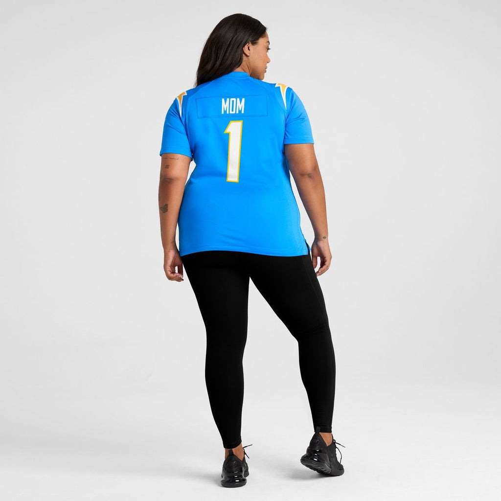 Number 1 Mom Los Angeles Chargers Nike Women's Game Jersey - Powder Blue Official NFL Team Apparel Football Fan Gear