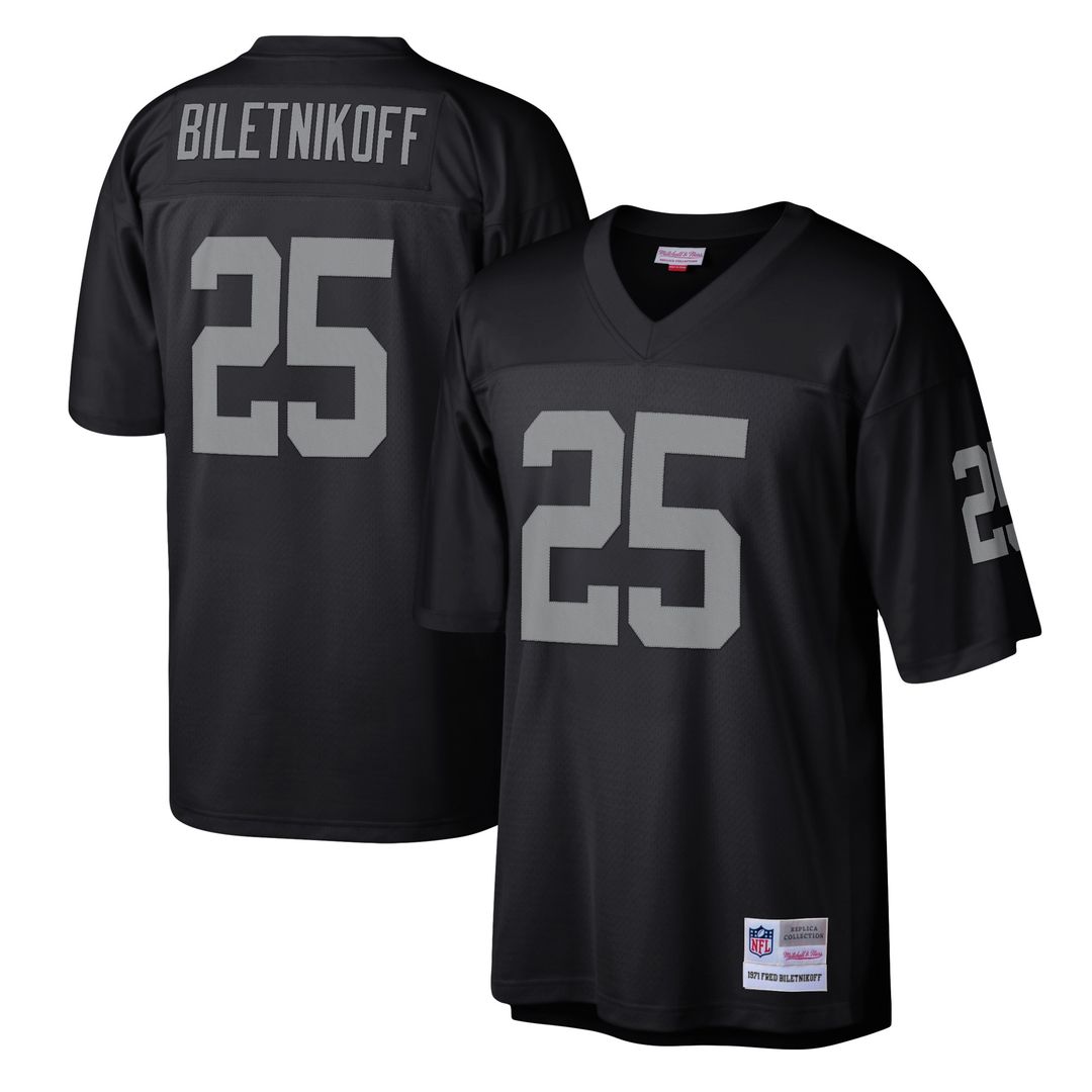 Fred Biletnikoff Las Vegas Raiders Mitchell & Ness Legacy Replica Jersey - Black Official NFL Team Apparel Football Fan Gear