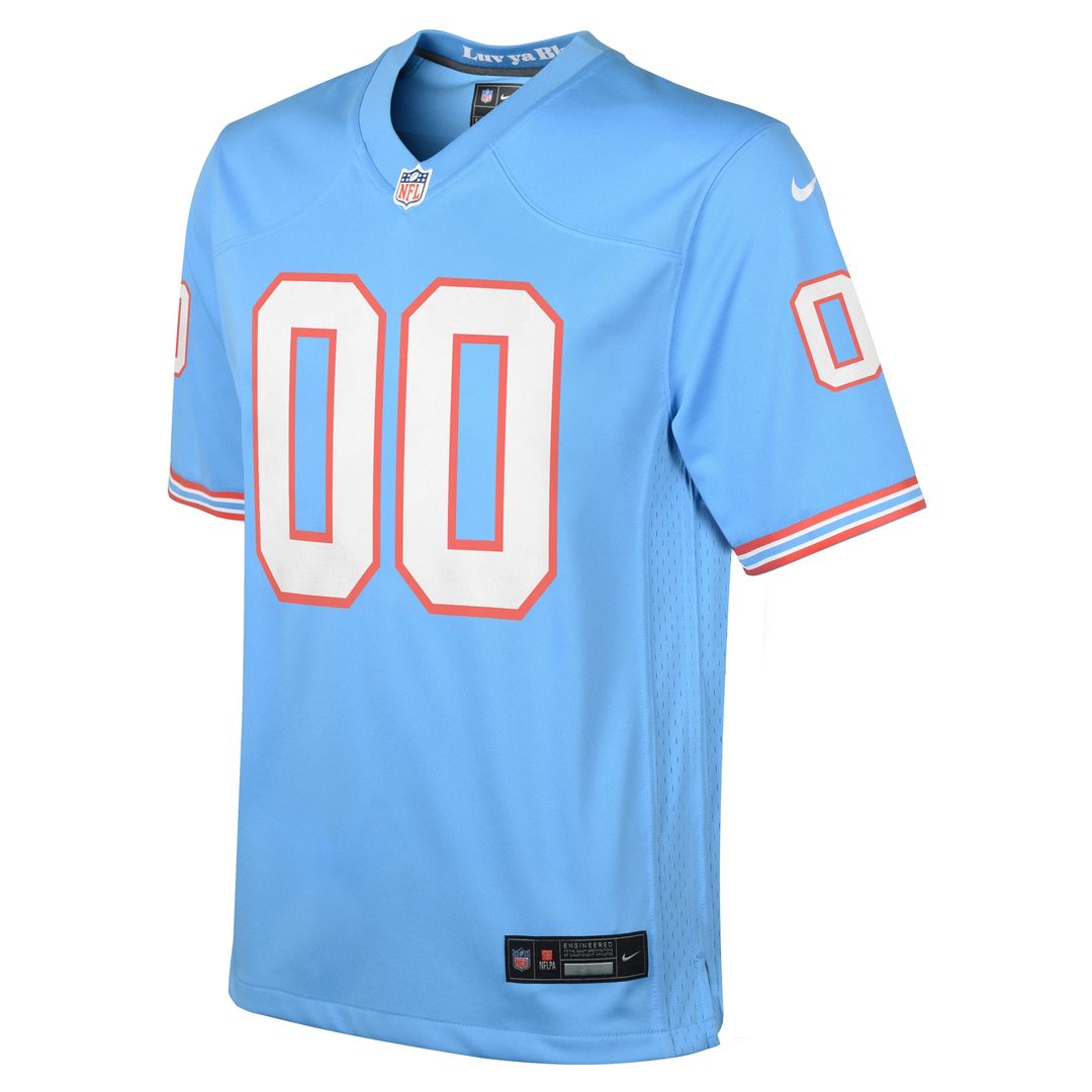 Tennessee Titans Nike Youth Oilers Throwback Custom Game Jersey - Light Blue Official NFL Team Apparel Football Fan Gear