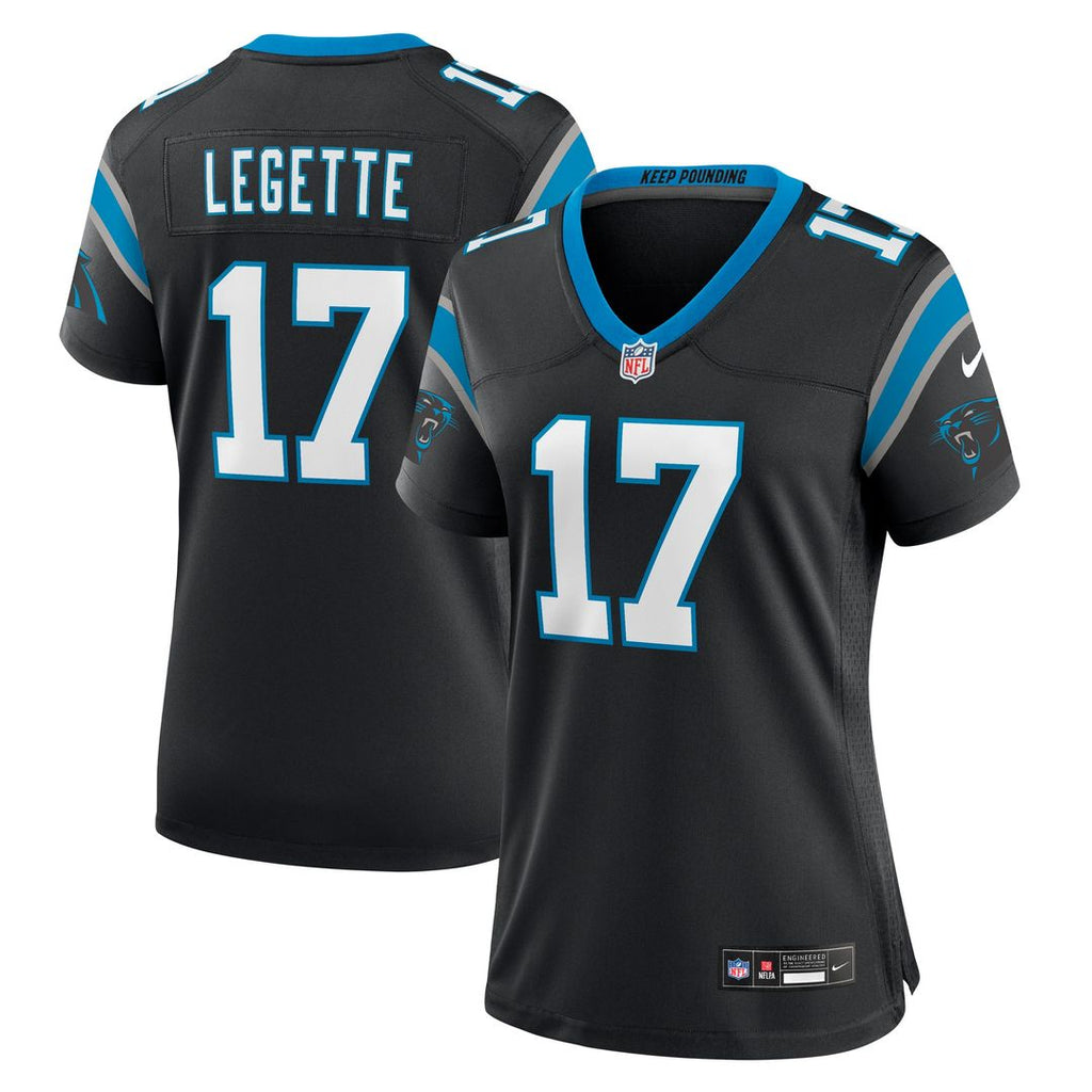 Xavier Legette Carolina Panthers Nike Women's Game Jersey - Black Official NFL Team Apparel Football Fan Gear