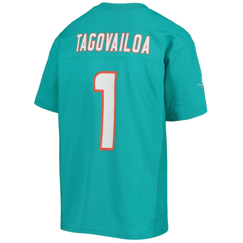 Tua Tagovailoa Miami Dolphins Youth Replica Player Jersey - Aqua Official NFL Team Apparel Football Fan Gear