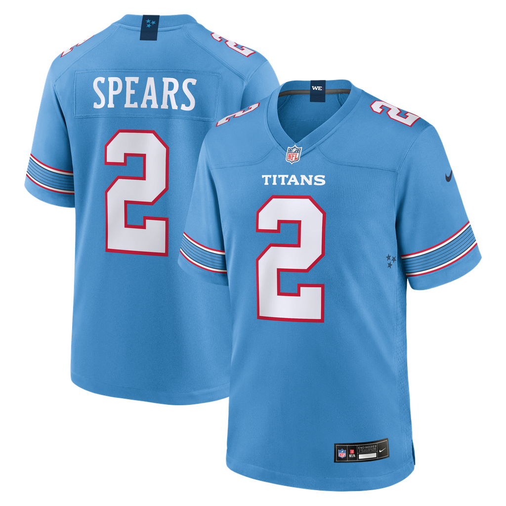 Tyjae Spears Tennessee Titans Nike Game Jersey - Light Blue Official NFL Team Apparel Football Fan Gear
