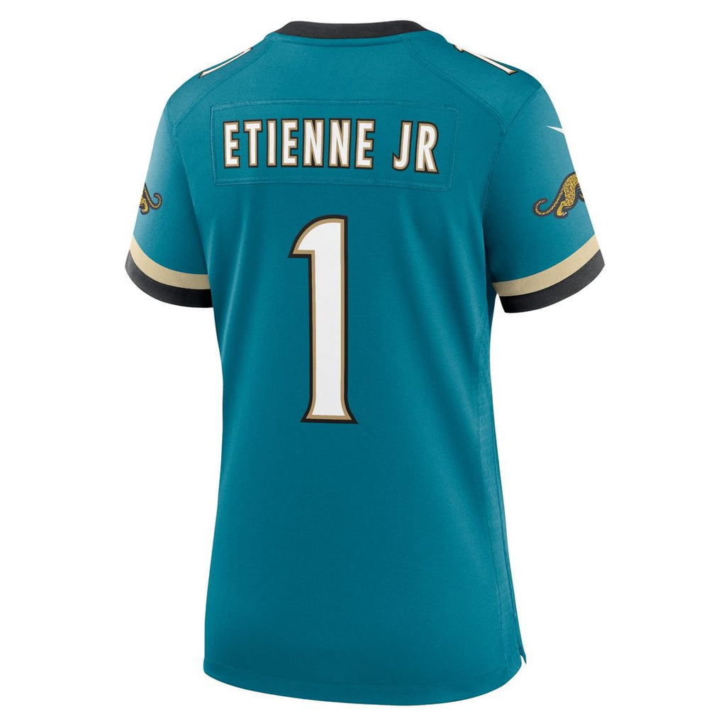 Travis Etienne Jr Jacksonville Jaguars Nike Women's Prowler Throwback Game Jersey - Teal Official NFL Team Apparel Football Fan Gear