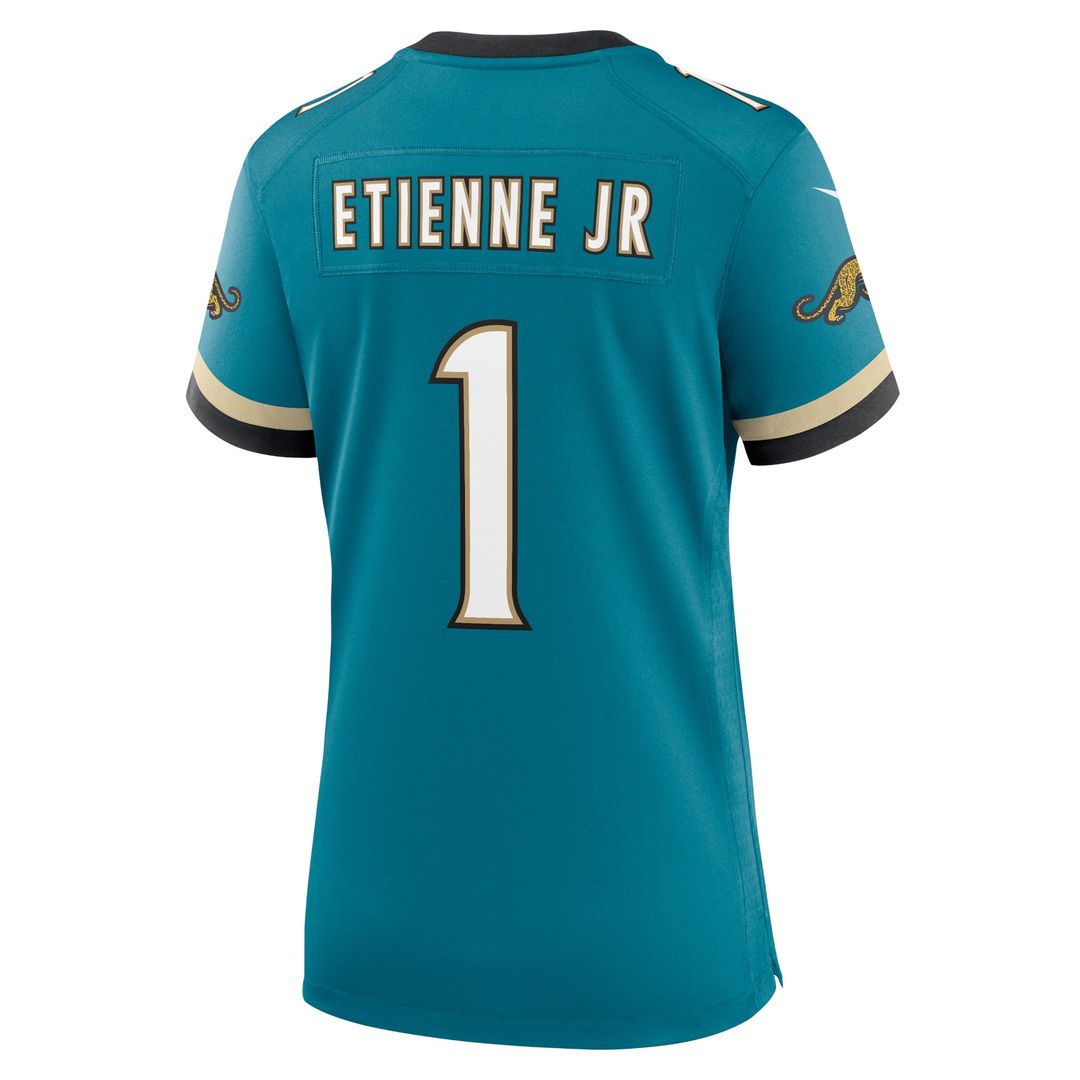 Travis Etienne Jr Jacksonville Jaguars Nike Women's Prowler Throwback Game Jersey - Teal Official NFL Team Apparel Football Fan Gear