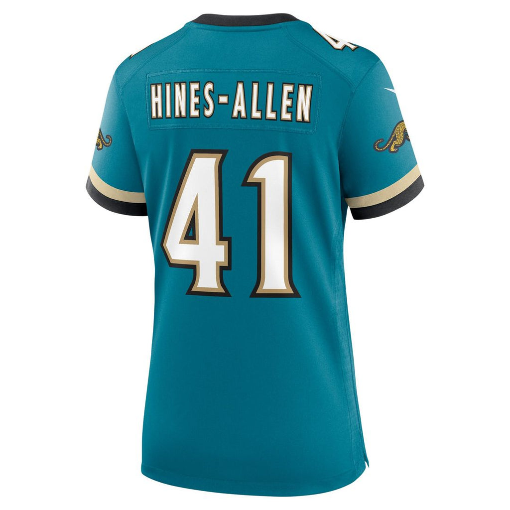 Josh Hines-Allen Jacksonville Jaguars Nike Women's Prowler Throwback Game Jersey - Teal Official NFL Team Apparel Football Fan Gear