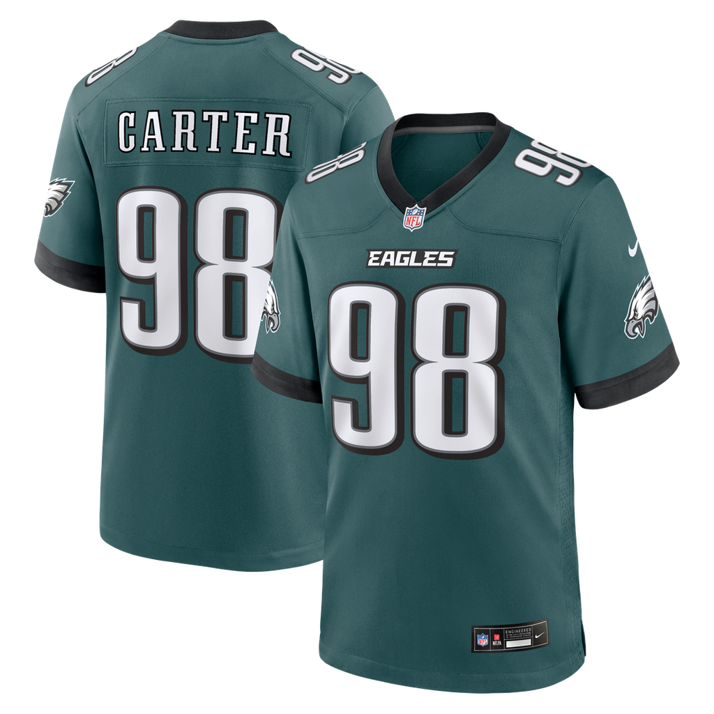 Jalen Carter Philadelphia Eagles Nike Team Game Jersey - Midnight Green Official NFL Team Apparel Football Fan Gear