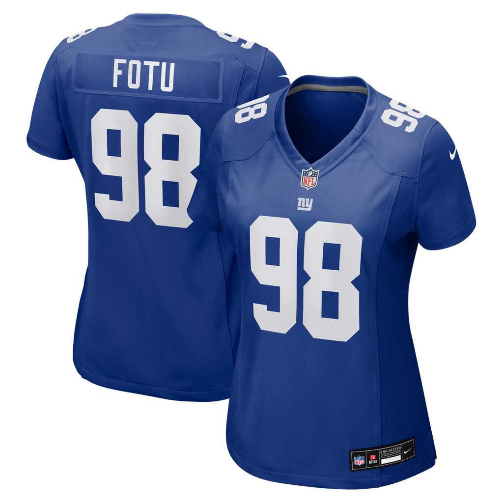 Leki Fotu New York Giants Nike Women's Team Game Jersey - Royal Official NFL Team Apparel Football Fan Gear