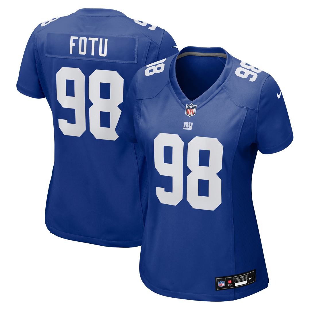 Leki Fotu New York Giants Nike Women's Team Game Jersey - Royal Official NFL Team Apparel Football Fan Gear