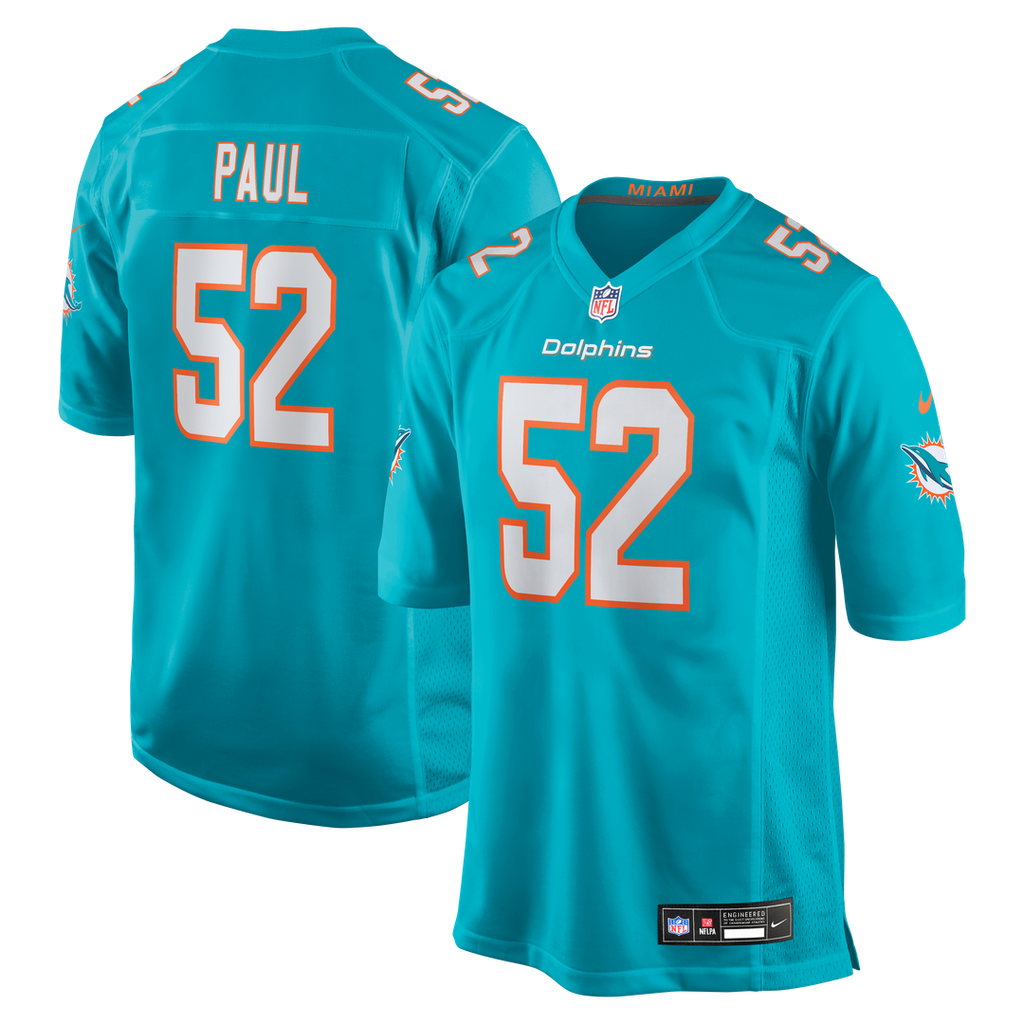 Patrick Paul Miami Dolphins Nike Game Jersey - Aqua Official NFL Team Apparel Football Fan Gear