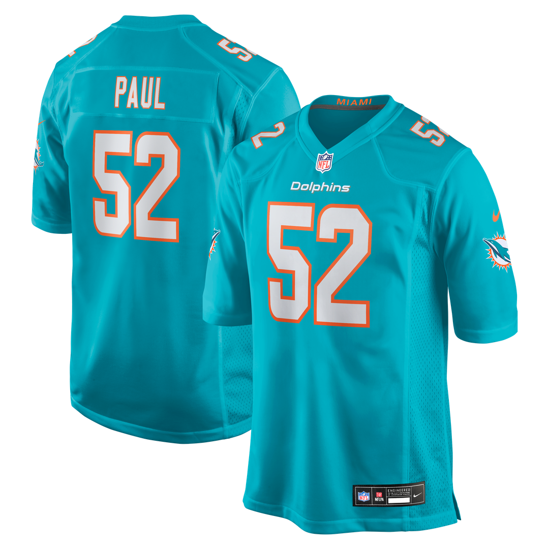 Patrick Paul Miami Dolphins Nike Game Jersey - Aqua Official NFL Team Apparel Football Fan Gear