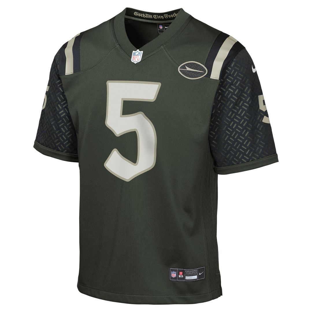 Garrett Wilson New York Jets Nike Youth 2025 Rivalries Collection Game Jersey - Gotham Green Official NFL Team Apparel Football Fan Gear
