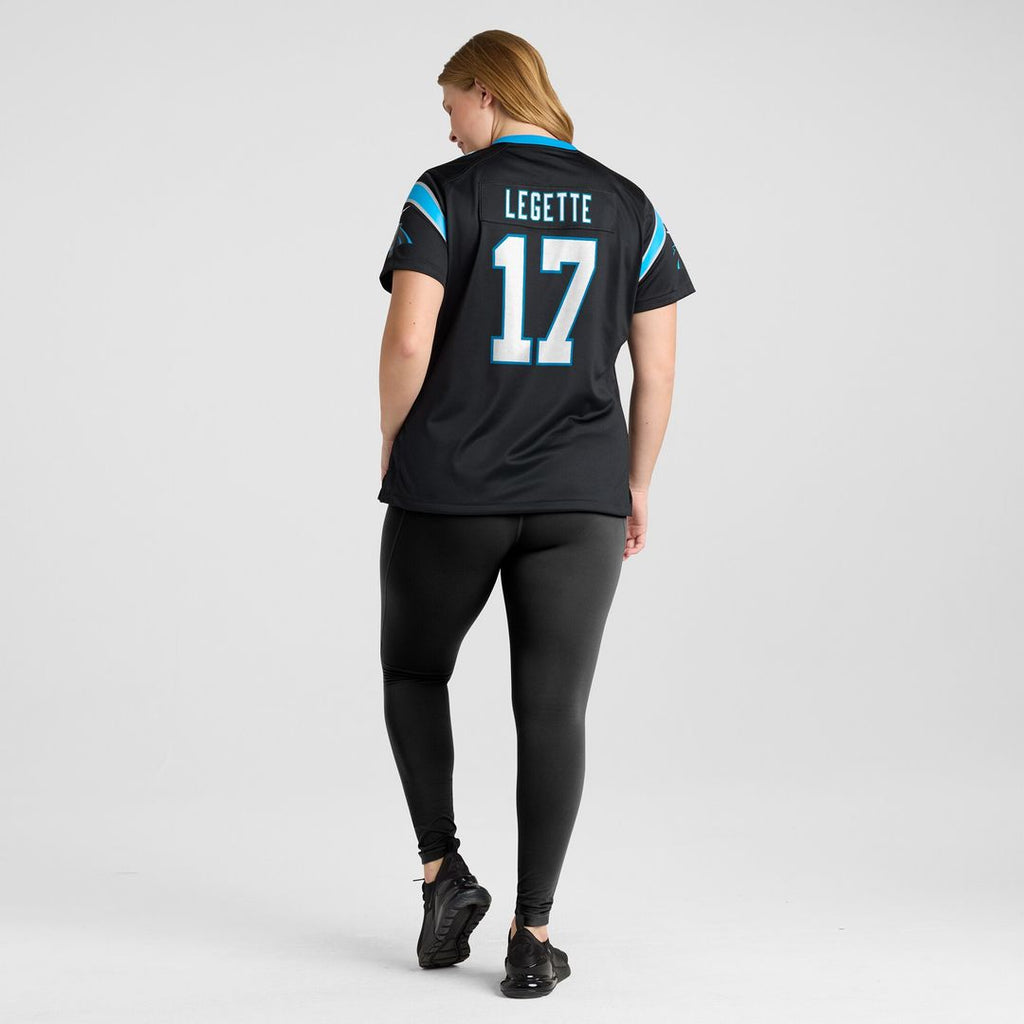 Xavier Legette Carolina Panthers Nike Women's Game Jersey - Black Official NFL Team Apparel Football Fan Gear