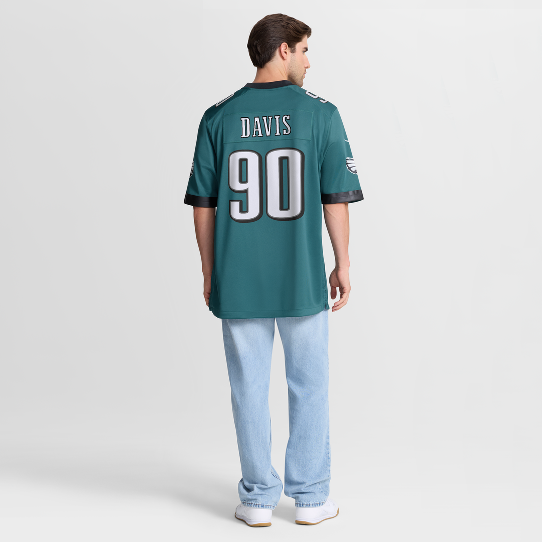 Jordan Davis Philadelphia Eagles Nike Team Game Jersey - Midnight Green Official NFL Team Apparel Football Fan Gear