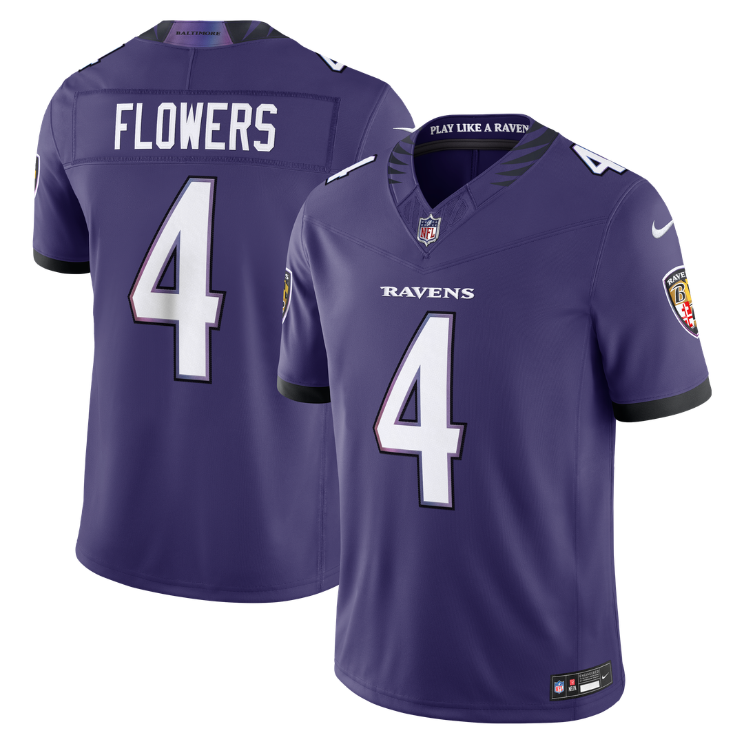 Zay Flowers Baltimore Ravens Nike Vapor F.U.S.E. Stitched Limited Jersey - Purple Official NFL Team Apparel Football Fan Gear
