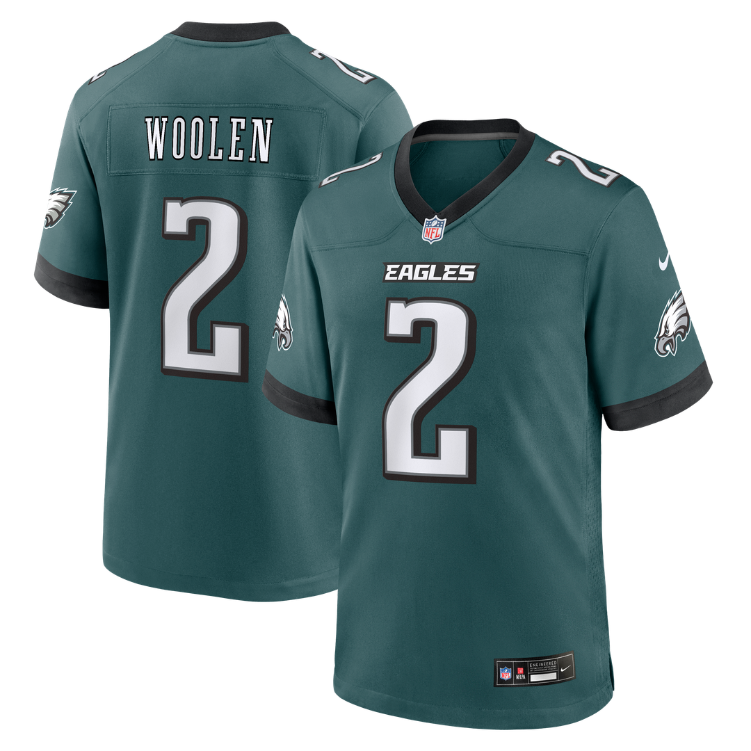 Tariq Woolen Philadelphia Eagles Nike Alternate Game Jersey - Kelly Green Official NFL Team Apparel Football Fan Gear