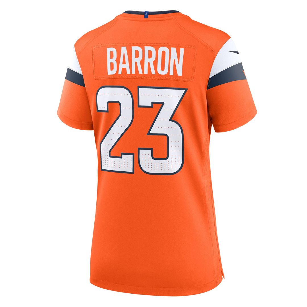 Jahdae Barron Denver Broncos Nike Women's Team Game Jersey - Orange Official NFL Team Apparel Football Fan Gear