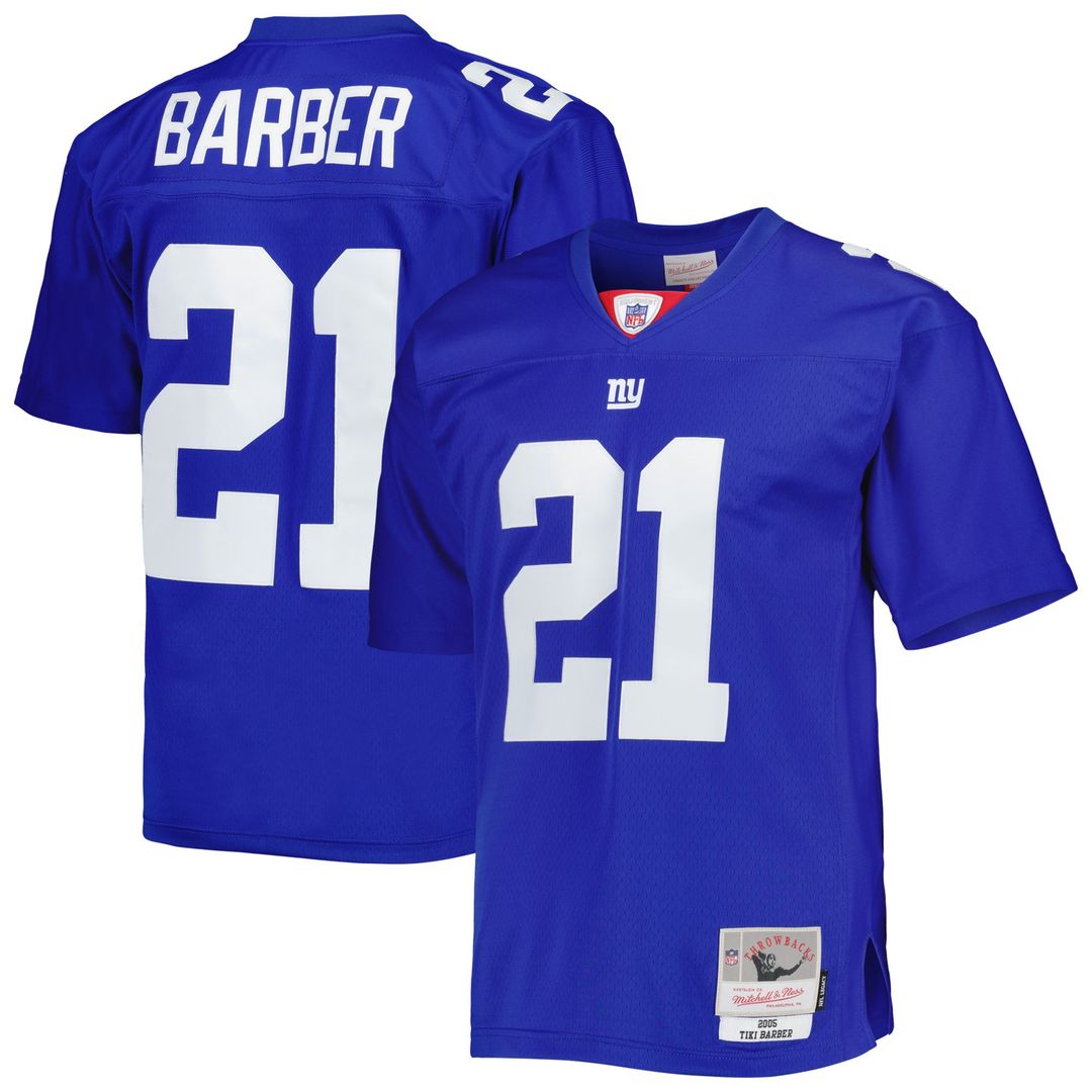Tiki Barber New York Giants Mitchell & Ness Legacy Replica Jersey - Royal Official NFL Team Apparel Football Fan Gear