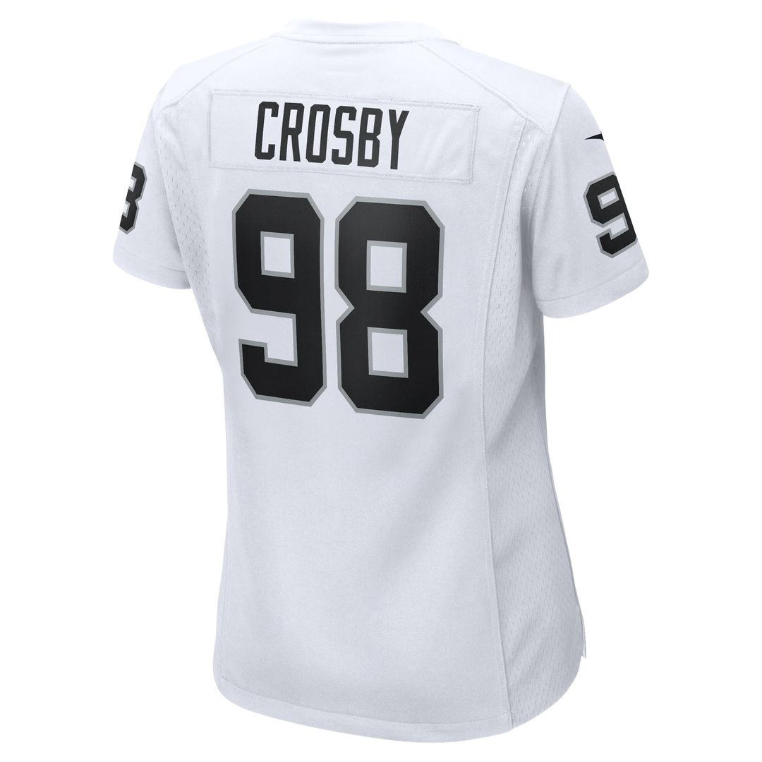Maxx Crosby Las Vegas Raiders Nike Women's Game Jersey - White Official NFL Team Apparel Football Fan Gear