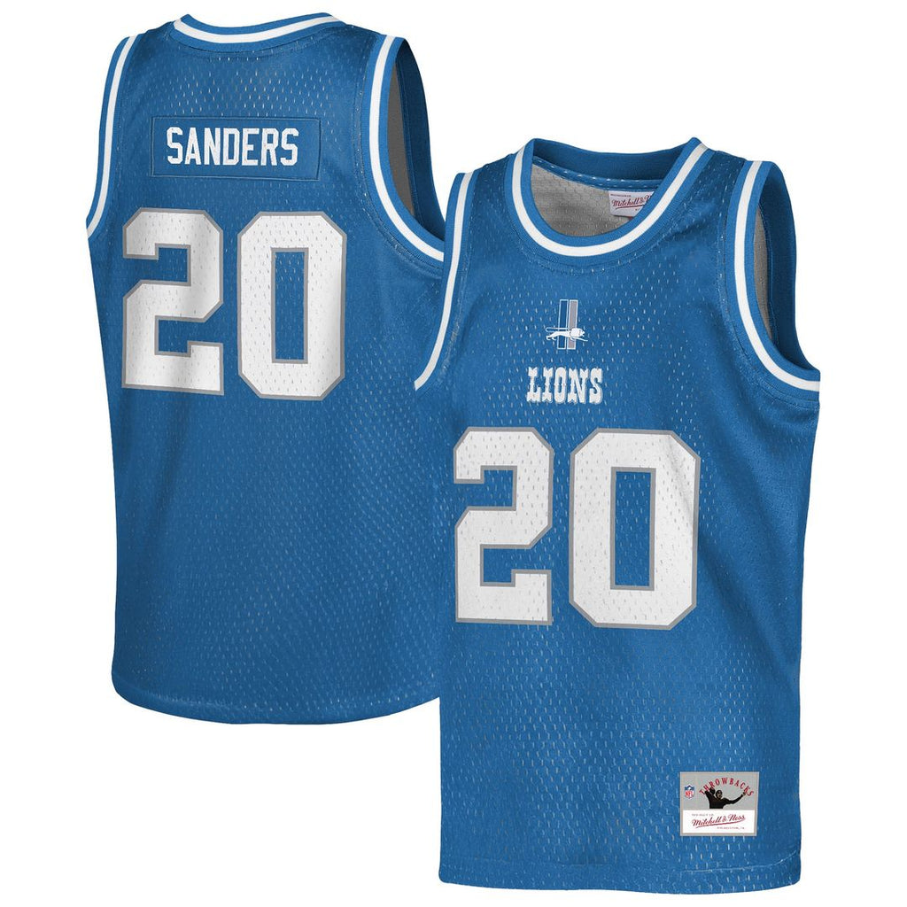 Barry Sanders Detroit Lions Mitchell & Ness Youth Retired Player NFL Basketball Fashion Jersey - Blue Official NFL Team Apparel Football Fan Gear