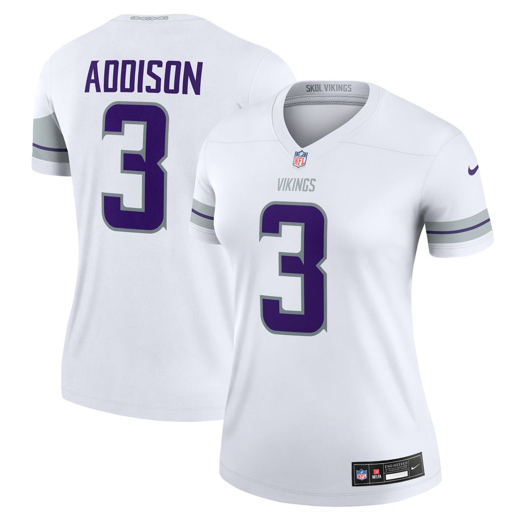 Jordan Addison Minnesota Vikings Nike Women's Alternate Legend Player Performance Top - White NFL Fan Gear Popular Style