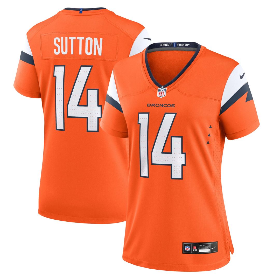 Courtland Sutton Denver Broncos Nike Women's Team Game Jersey - Orange Official NFL Team Apparel Football Fan Gear